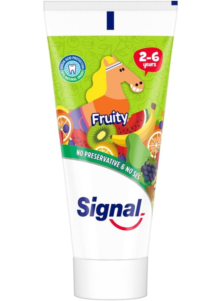 Signal Kids Toothpaste, Fruity, with no preservatives & no SLS, for 2-6 Years, 50ml - Image 2